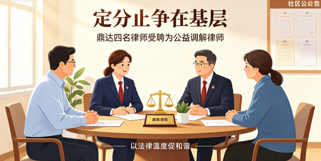 定分止争在基层 | 鼎达四名律师受聘为公益调解律师，以法律温度促和谐